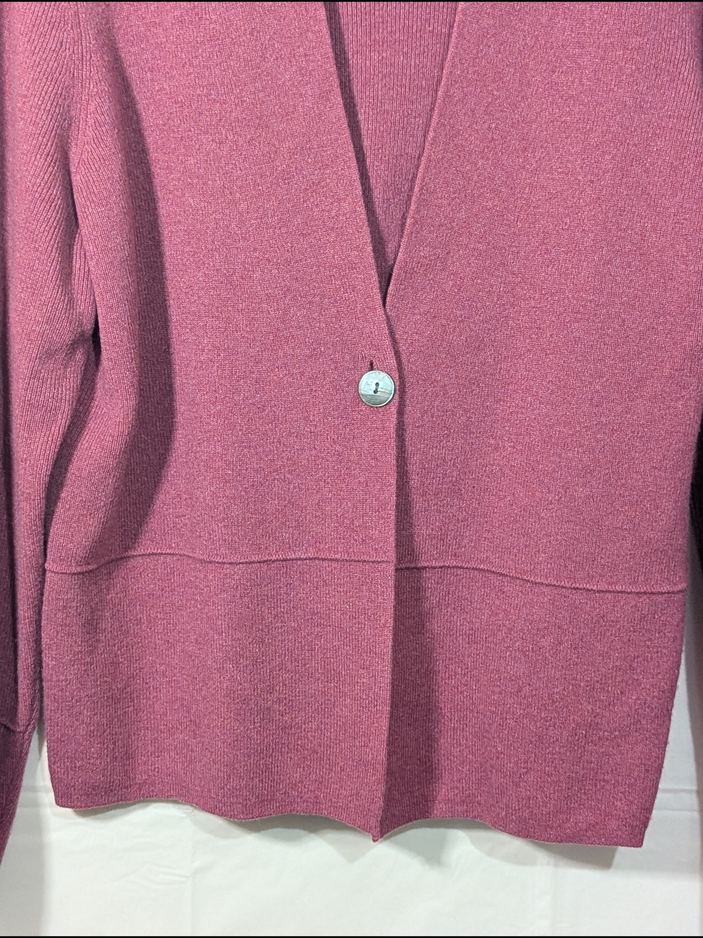 Charter Club 100% Cashmere Cardigan Sweater Pink Large Soft Luxe Minimalist - Picture 2 of 13